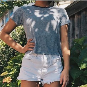 Brandy Melville Gray Shirt w/ Navy Blue